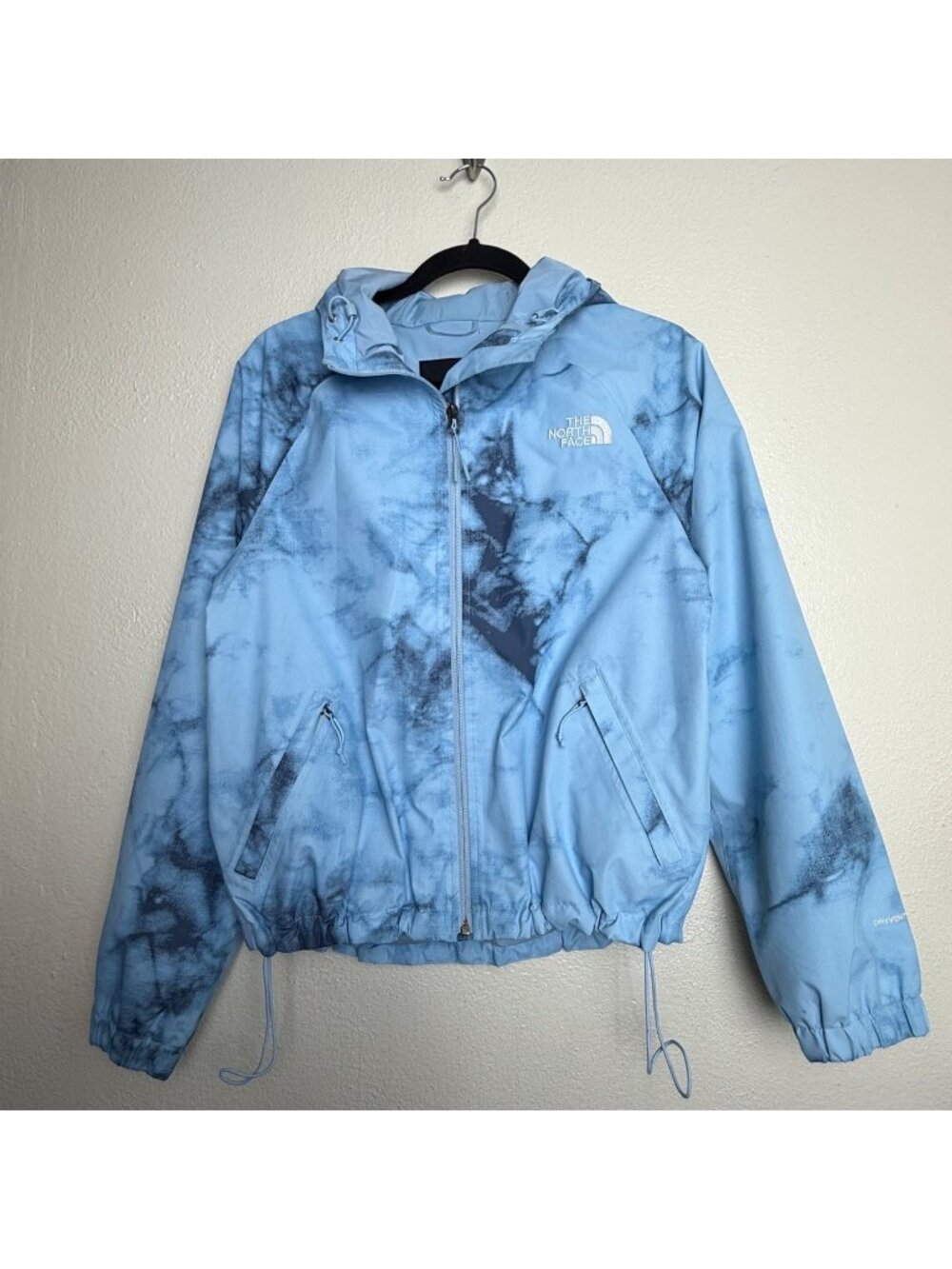 The North Face Womens Blue Tie-Dye Dryvent Hooded Jacket Size S